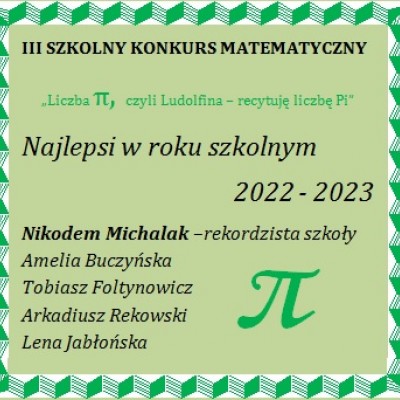 Recytuję liczbę PI - konkurs matematyczny