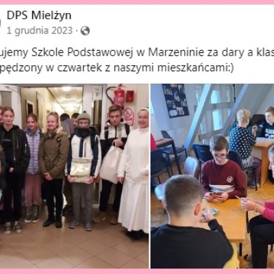 Siódmoklasiści z wizytą w DPS w Mielżynie